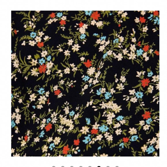 Zara Peasant Boho Black Multi Floral Tiered Ruffle Mini Sundress Tie Front Small - Picture 4 of 12